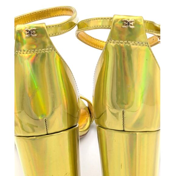 Sam Edelman Yaro Ankle Strap Heel Sandal Women's Open Toe Gold Size US8.5 EU39 - Picture 8 of 9